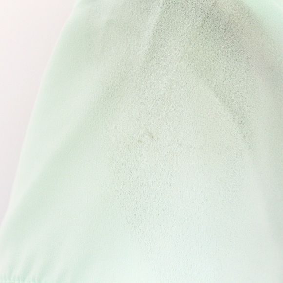 Kate & Mallory Small Mint Green Chiffon Short Sleeve Blouse - Picture 8 of 8